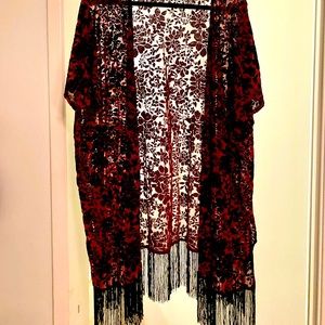 Marcus Adler NY Lace Kimono with Fringe